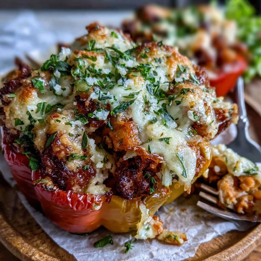 Ground Chicken Stuffed Bell Peppers