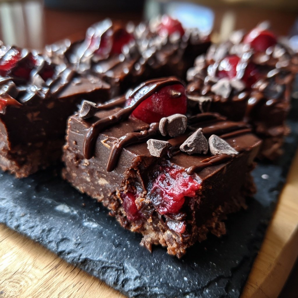 Chocolate Cherry Fudge Squares