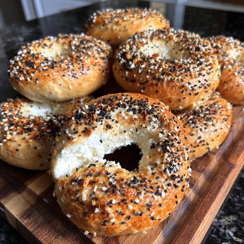 Protein Bagels Made With Cottage Cheese