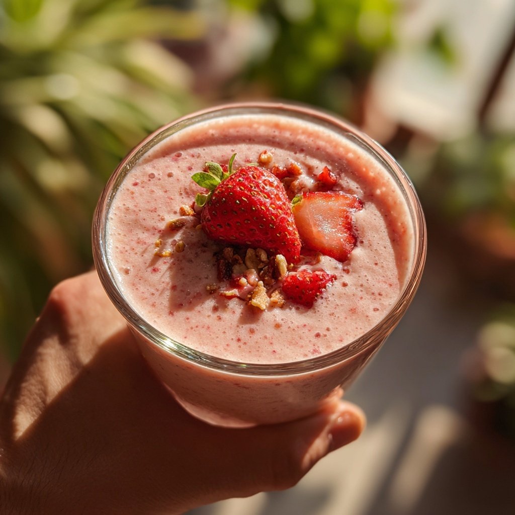 Strawberry Smoothie With Milk