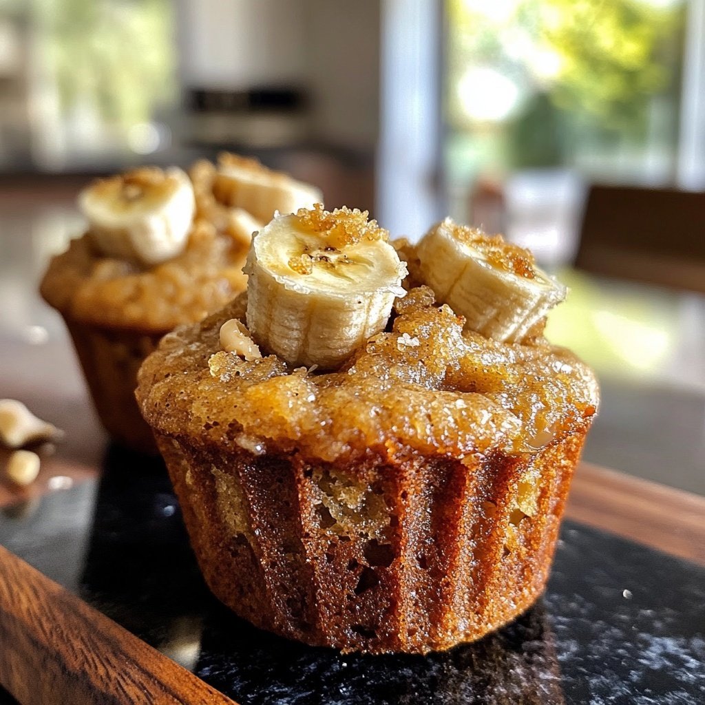 Healthy Peanut Butter Banana Muffins