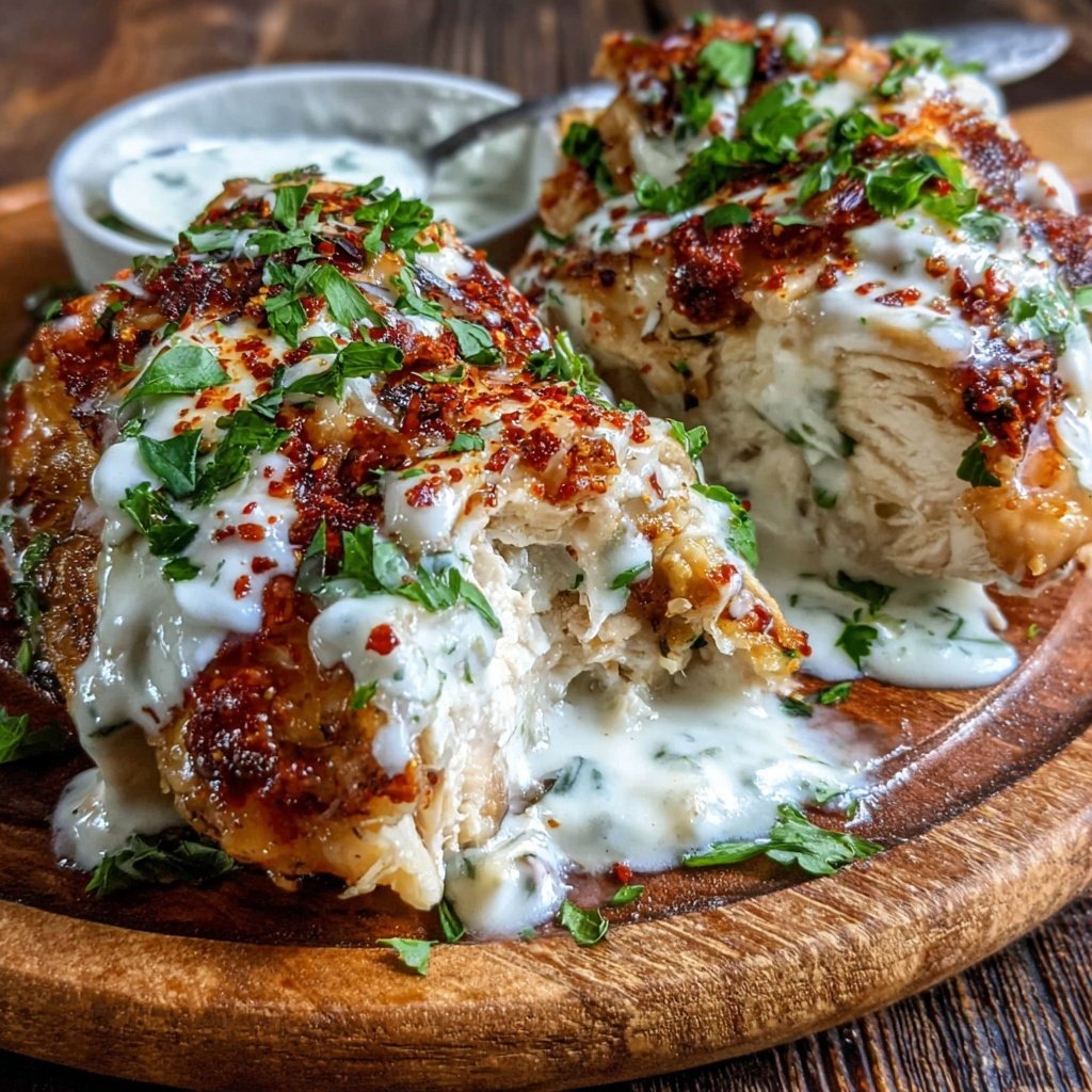Healthy Chicken With Yogurt Garlic Sauce