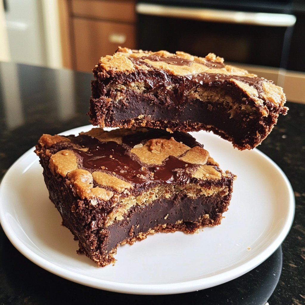The Best Fudgy Chewy Browkies (Brookies) - Savvy Bites