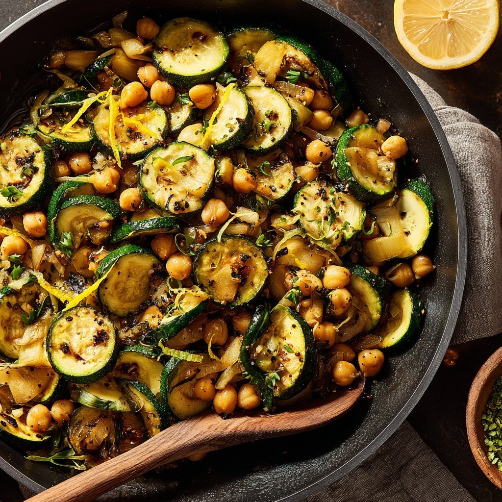 Zucchini Chickpea Lemon Skillet
