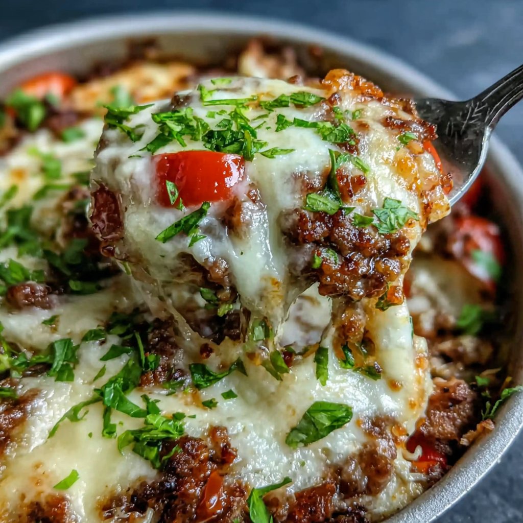 Ground Beef Stuffed Bell Pepper Skillet