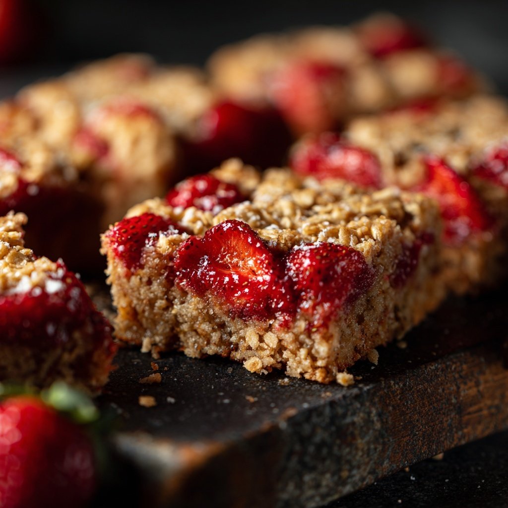 Baked Strawberry Oatmeal Squares